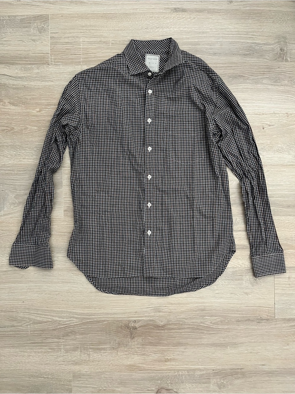 Billy Reid Men’s Blue/Red Check Button Down Long Sleeves Standard Cut - Medium